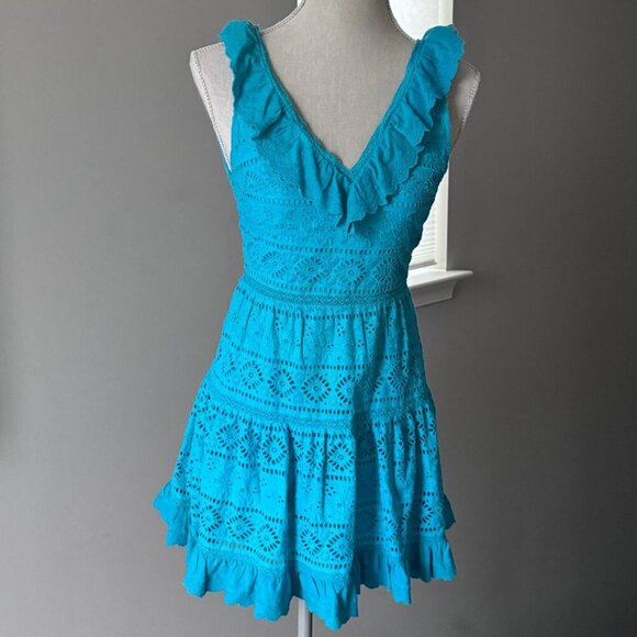 NWOT! ALICE + OLIVIA Beautiful Eyelet Boho Cotton Dress - Size 0 - Picture 1 of 8